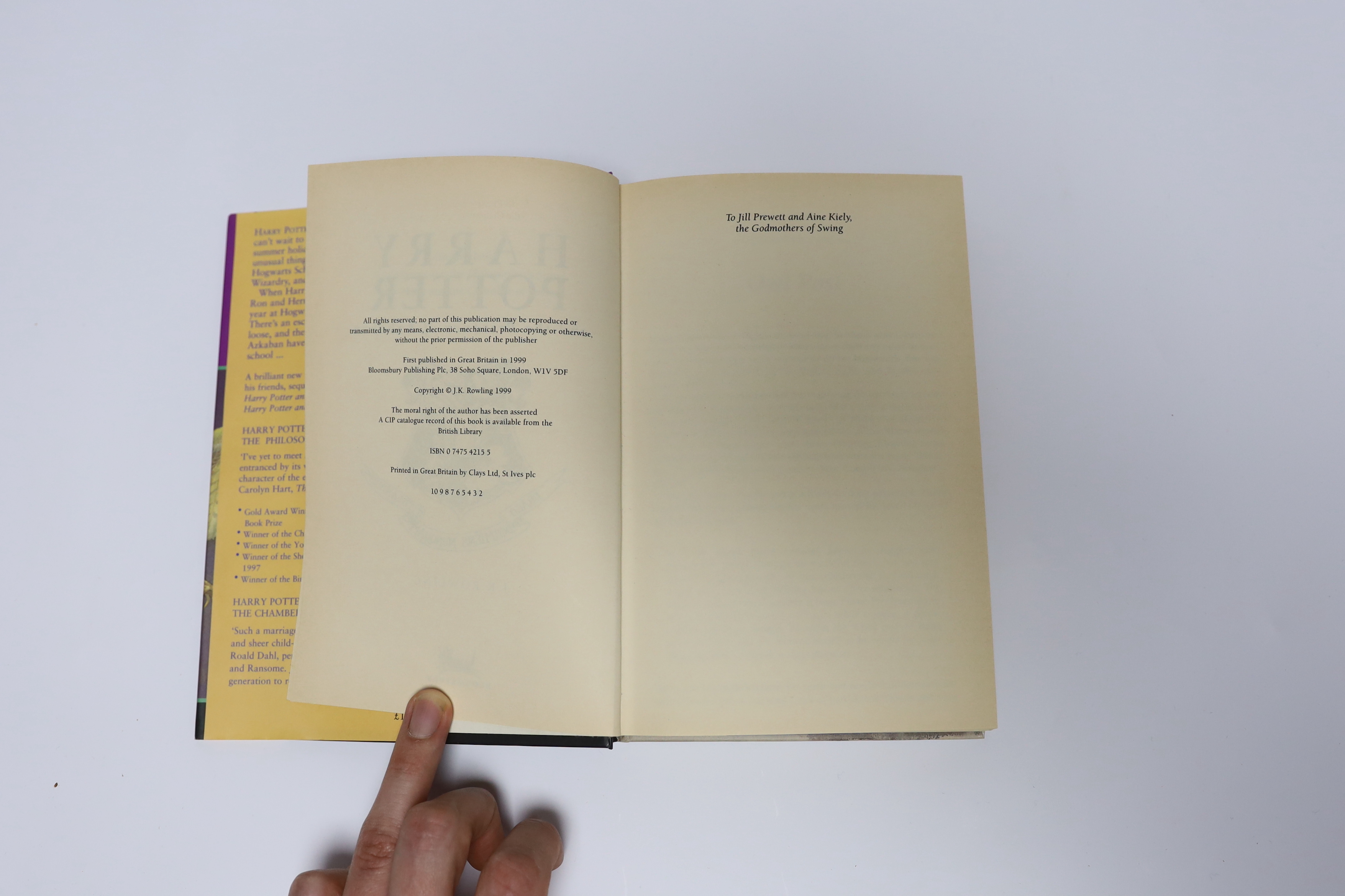 Rowling, J.K - Harry Potter and the Prisoner of Azkaban. First Edition (early reprint). armorial on half and title page; publisher's coloured pictorial boards and d/wrapper, 1999